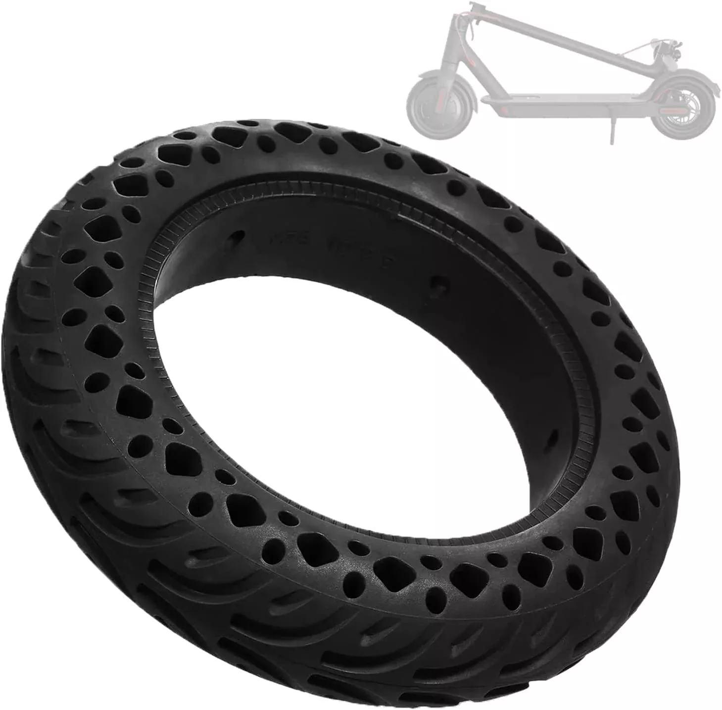 10 Inches Solid Tire Honeycomb Tires 10X2.125/2.0 for Electric Scooter Xiaomi M365/Pro, Rubber Plosion-Proof Tyre Scooter Non-Slip Non-Pneumatic Tire Replacement Wheel Accessories Black…