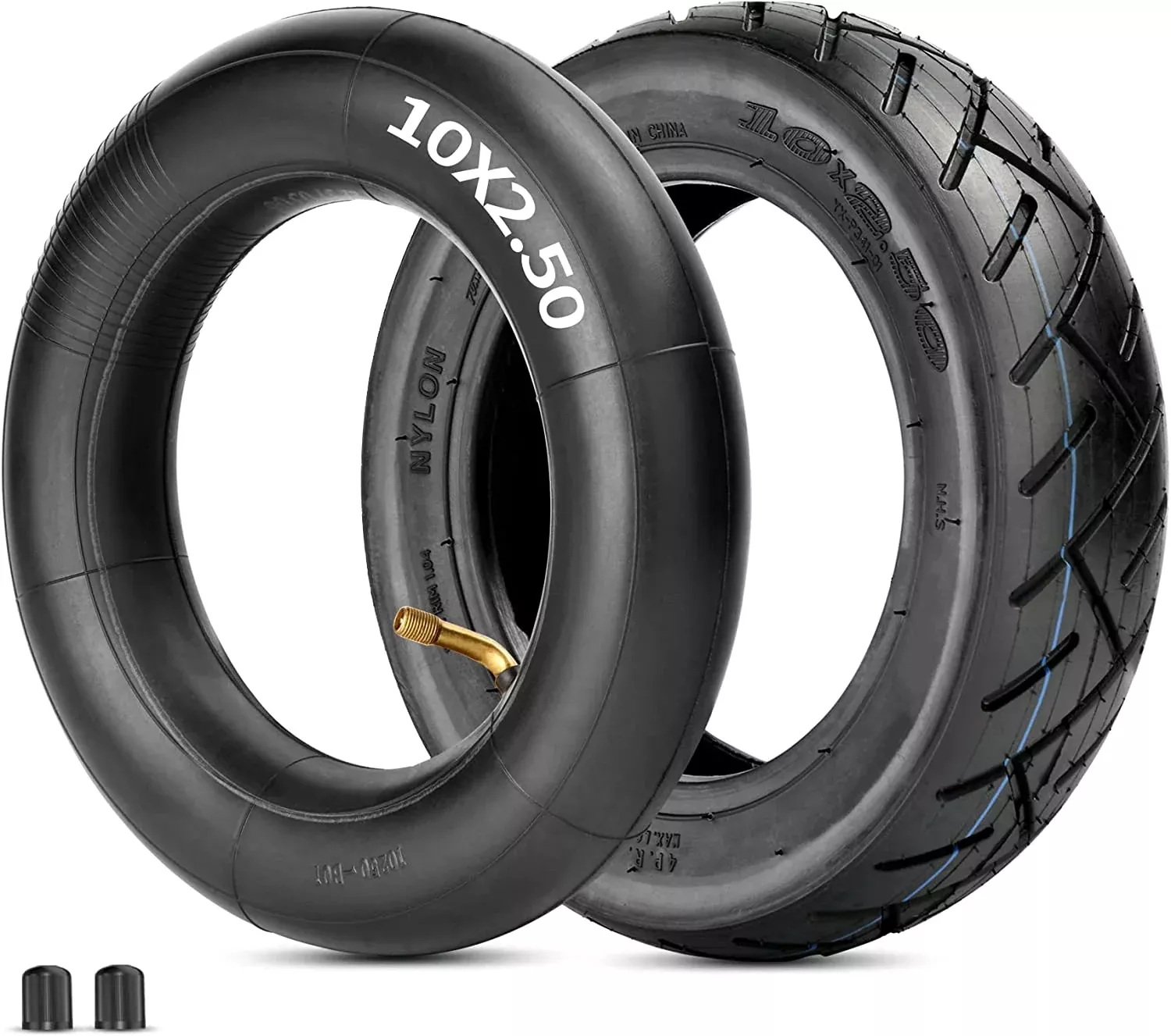 10 X 2.50 Tire or Inner Tube and Tire Set Replacement for Smart Self Balancing Electric Scooters, Hover Board Fits 10" Scooter Wheels, 36V, 48V, 400W, 500W, 800W Hub Motor